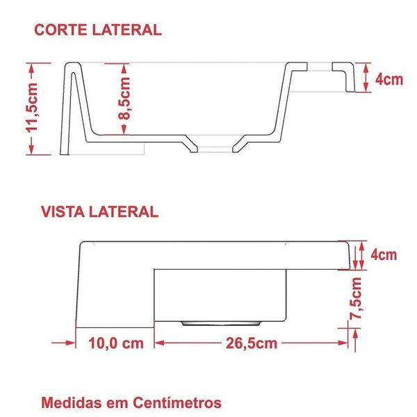 Imagem de Cuba Pia Semi Encaixe para Banheiro Retangular 54cm Rosa