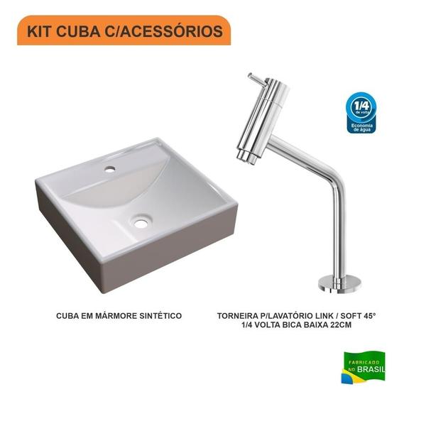 Imagem de Cuba Q39 C/Torneira Link Baixa 1060 Metal