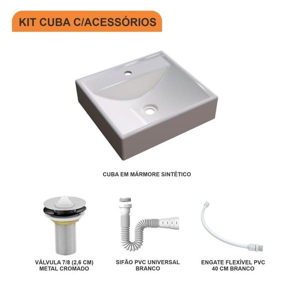 Imagem de Cuba Q39 C/Válvula 7/8" + Sifão e Flexível