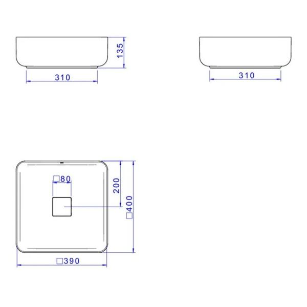 Imagem de Cuba quadrada apoio 40cm soft antracite deca slim l1104085