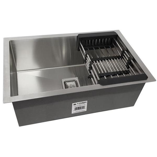 Cuba Quadrada Inox 304 Gourmet 75X45 Lixeira 5L E Acessórios - E-Cubas Imagem de Cuba Quadrada Inox 304 Gourmet 75X45 Lixeira 5L E Acessórios