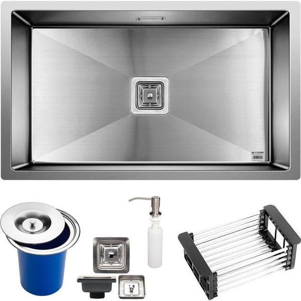 Cuba Quadrada Inox 304 Gourmet 75X45 Lixeira 5L E Acessórios - E-Cubas Imagem de Cuba Quadrada Inox 304 Gourmet 75X45 Lixeira 5L E Acessórios