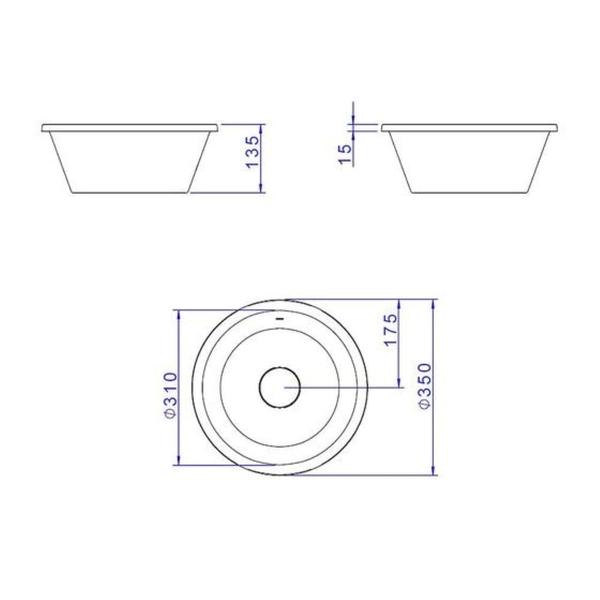 Imagem de Cuba Redonda de Embutir 30cm Slim Branco Deca