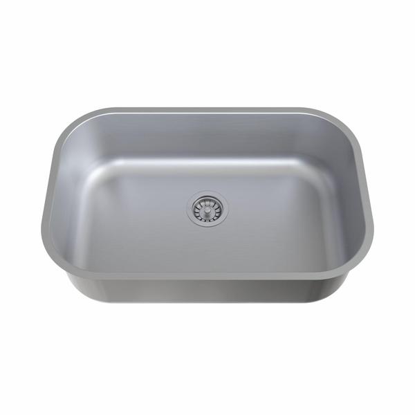 Imagem de Cuba Retangular 56X35X17Cm Inox Escovado Com Valvula 4 1/2