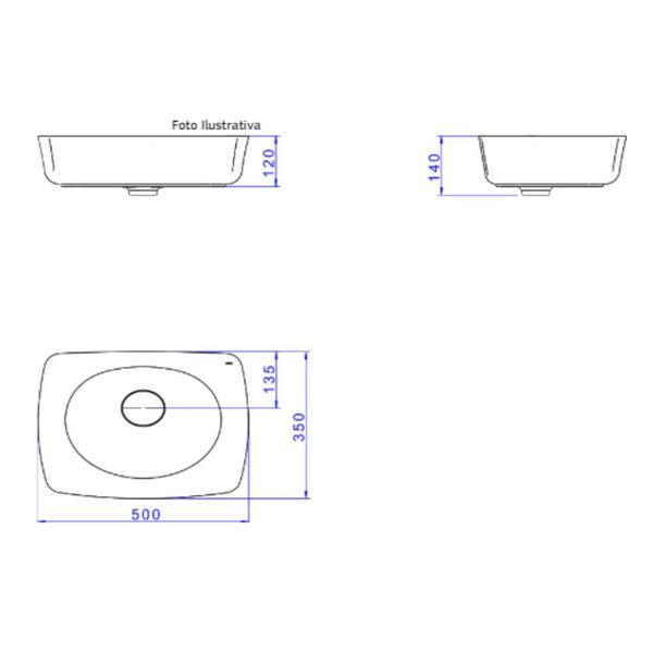 Imagem de Cuba Retangular De Apoio Liquid Soft Antracite 50cm - Deca