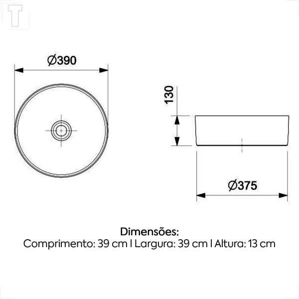 Imagem de Cuba roca apoio terra redonda 39cm sem mesa t2 beige a32787n650