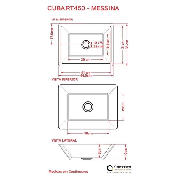 Imagem de Cuba RT45 C/Válvula Click 7/8"b + Sifão + Flexível Colorida