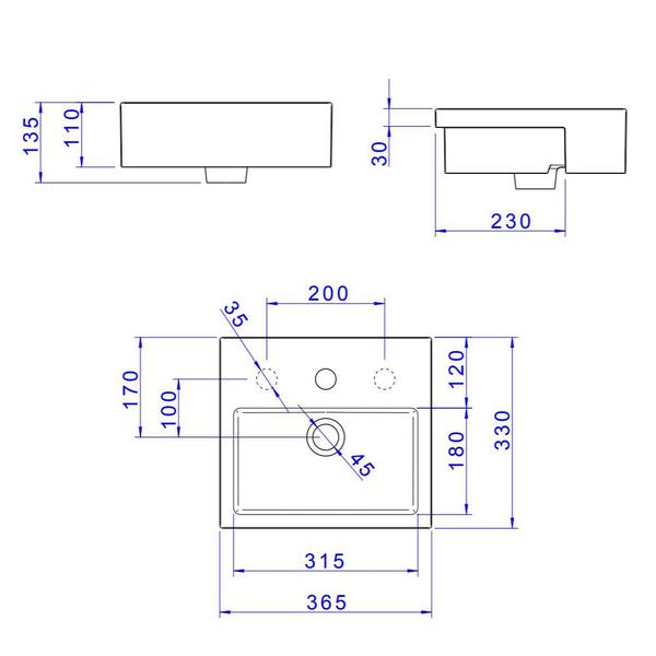 Imagem de Cuba Semiencaixe Deca Retangular 36x32,5 Branc Gelo L.733.17