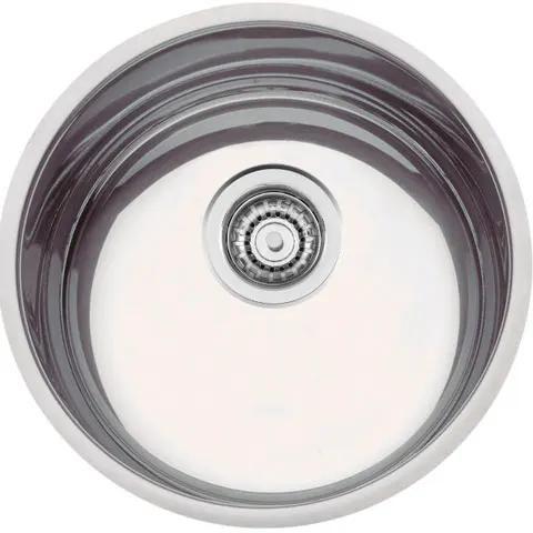 Cuba Simples para Cozinha Redonda Inox com Válvula Brilhante - Tramontina Imagem de Cuba Simples para Cozinha Redonda Inox com Válvula Brilhante - Tramontina