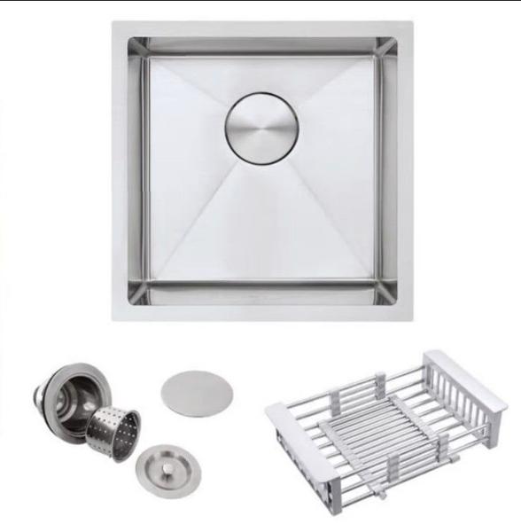 Cuba simples std4040 inox escovado com acessorios escorredor , valvula e tampa decorativa 457 are-solo4040 - ARELL Imagem de Cuba simples std4040 inox escovado com acessorios escorredor , valvula e tampa decorativa 457 are-solo4040