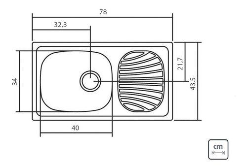 Imagem de Cuba Sobrep.aco Inox Ba 78x43 1c Sf