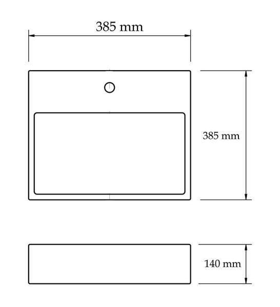 Imagem de Cuba Sobrepor De Cerâmica Para Banheiro/Lavabo 38X38X14 Cm