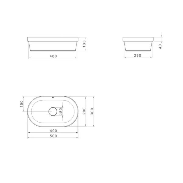 Imagem de Cuba Sobrepor Oval Slim Branco 30,0x50,0x13,5 Cm - Deca