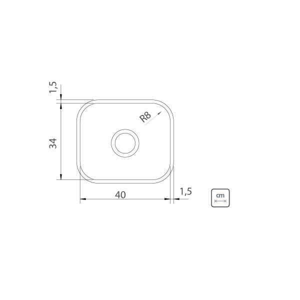 Imagem de CUBA TRAMONTINA BASIC Nº 03 40X34X14,5CM INOX 430 94081556