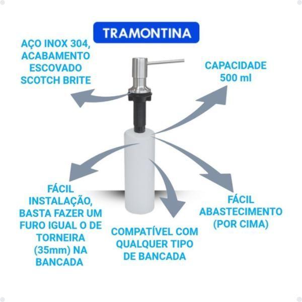 Imagem de Cuba Tramontina Morgana 48 FX AC + Dosador + Cepo Facas