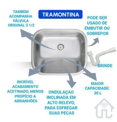 Cuba Tramontina Morgana 60 FX AC + Tanque 50X40 AC C/Sifão Imagem de Cuba Tramontina Morgana 60 FX AC + Tanque 50X40 AC C/Sifão