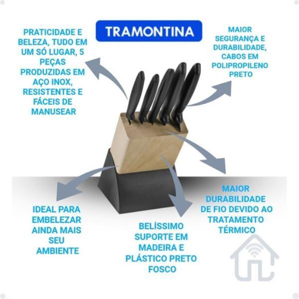 Imagem de Cuba Tramontina Morgana 60FX AC + Facas Tramontina 6 Pçs