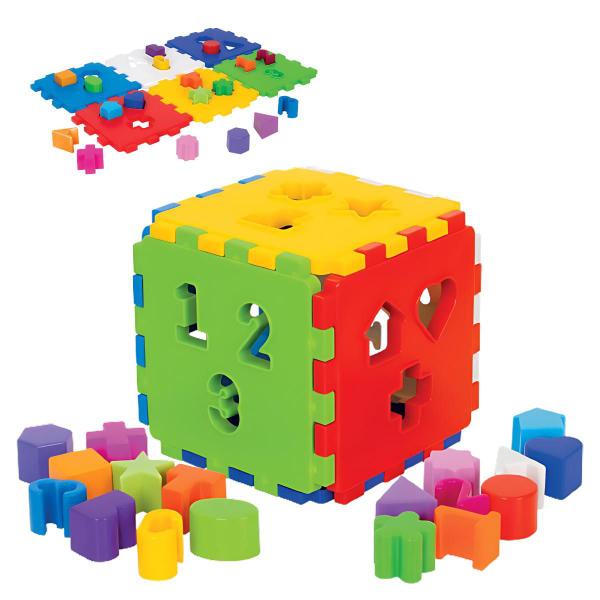 Imagem de Cubo Blocos De Encaixe Pedagógico Didático Atividade Brinquedo Infantil 1 Ano