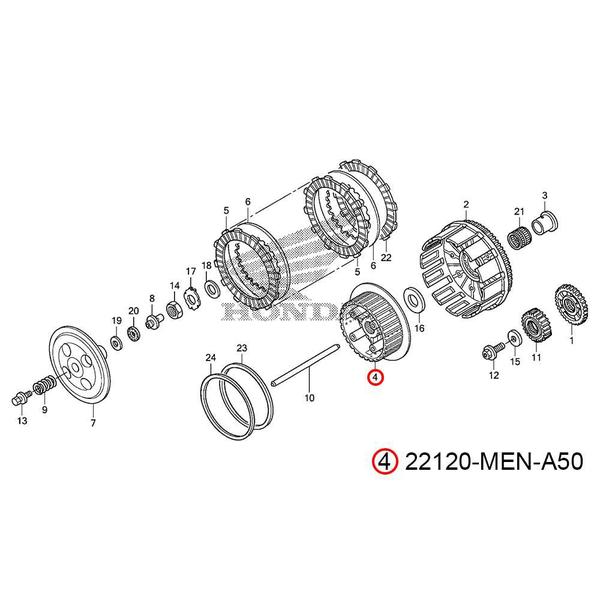 Imagem de Cubo Central de Embreagem CRF 450 11/12 Honda 22120-MEN-A50