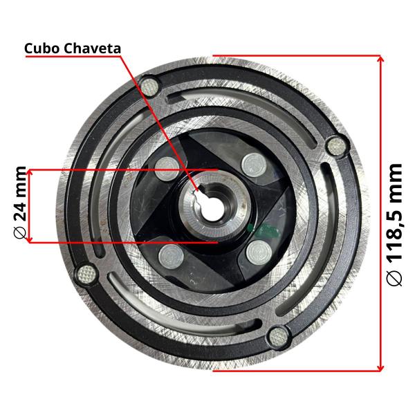 Imagem de Cubo Compressor Ar Condicionado Denso 10p15 Ferro Original