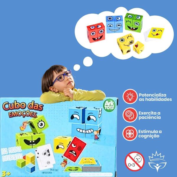 Imagem de Cubo das Emoções Brinquedo Educativo Jogo Cartas Intantil Criança