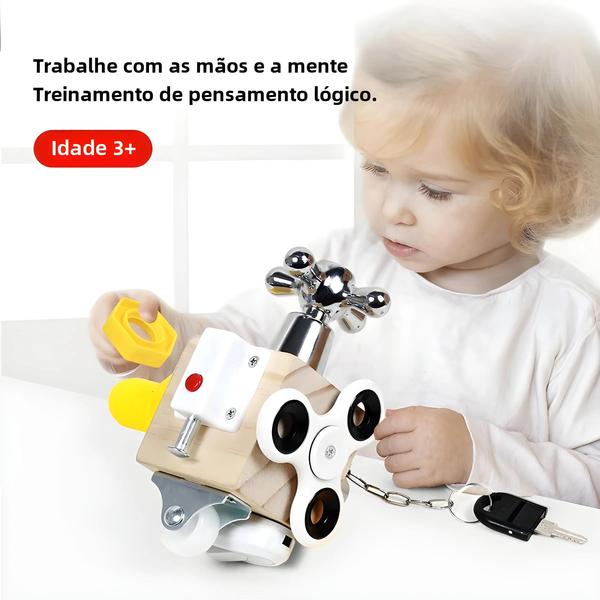 Imagem de Cubo de Atividades Montessori para Bebês - Brinquedo Educativo para Treinamento de Agarramento