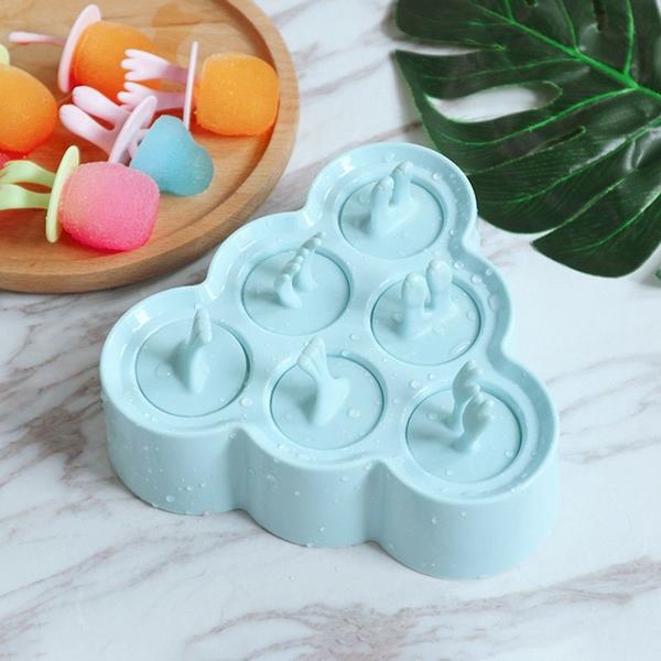 Imagem de Cubo de gelo molde de cubo de gelo molda fabricante de picolés platsic cozinha ferramentas picolé moldáculo sorvete bandeja de sorvete sorvete de silicone molde de silicone Banheiras de sorvete