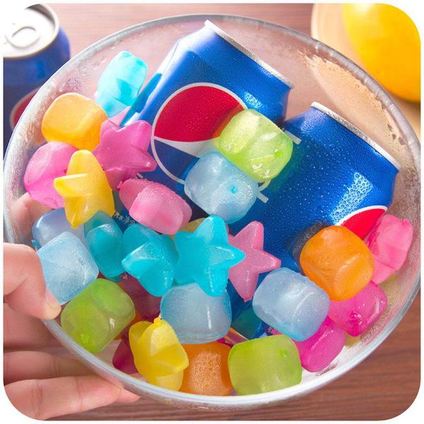 Imagem de Cubo De Gelo Reutilizável Bebida Artificial Magico Silicone Plástico Ecológico Colorido Cozinha