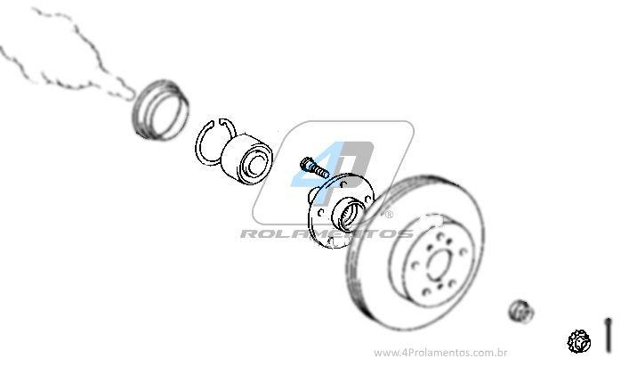 Imagem de Cubo de Roda e Rolamento Dianteiro TOYOTA Camry 1992 até 1996