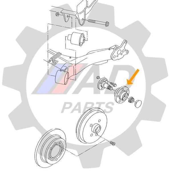 Imagem de Cubo de Roda Traseira FIAT Siena 1996 até 2007, sem ABS