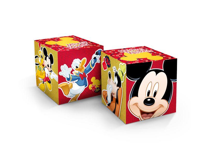 Imagem de Cubo Decorativa Festa Mickey Mouse - 03 unidades - Regina -  Festas