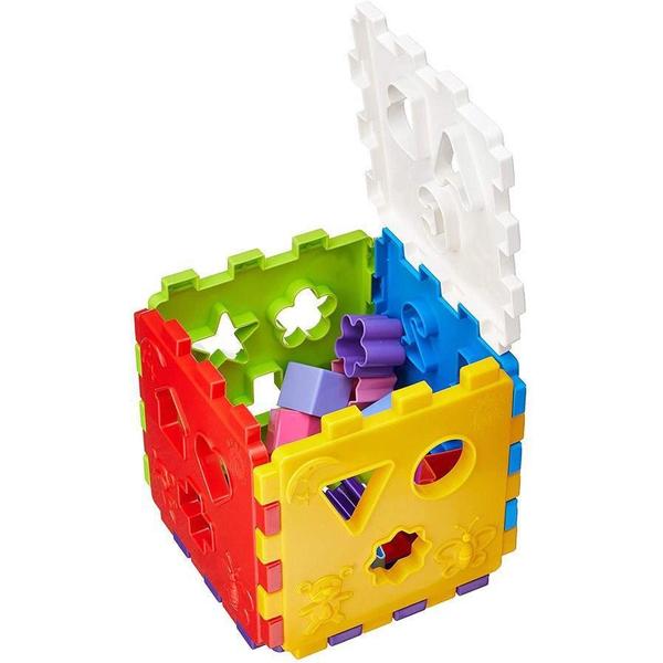 Imagem de Cubo Didático Brinquedo Infantil Educativo Encaixe 18 Peças