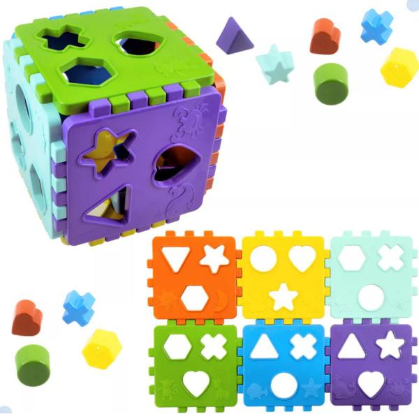 Imagem de  Cubo Didático Brinquedo Pedagógico Educativo Infantil Kendy Presente Menino Menina 1 ano