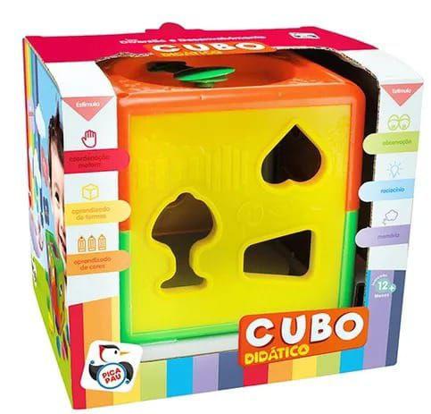 Imagem de Cubo Didático Educativo Bloco Peças Encaixar Brinquedo Infantil Pedagógico para Bebês