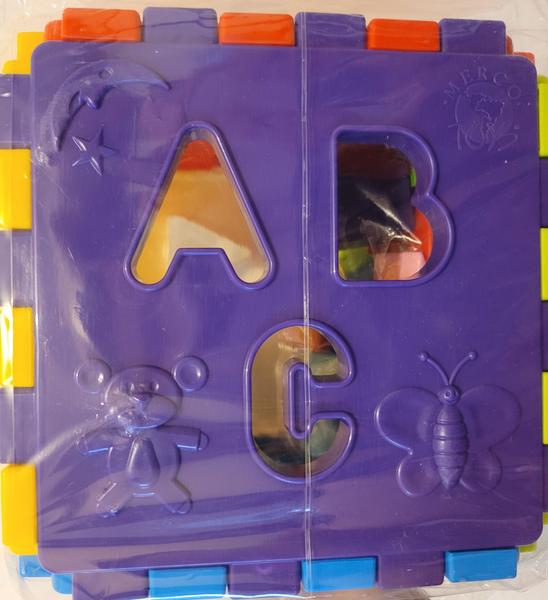 Imagem de Cubo Didático Mercotoys - brinquedo para bebê com formas para encaixar que vira tapete - criança