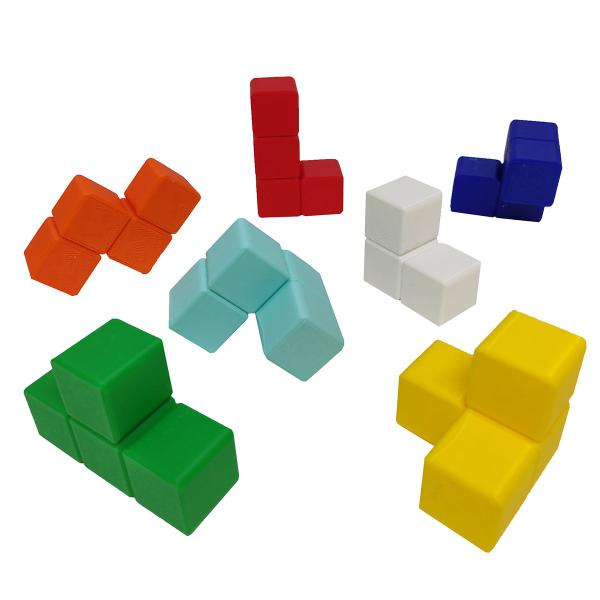 Imagem de Cubo Encaixe Quebra Cabeça Puzzle Tetris Grande 8 cm com Base