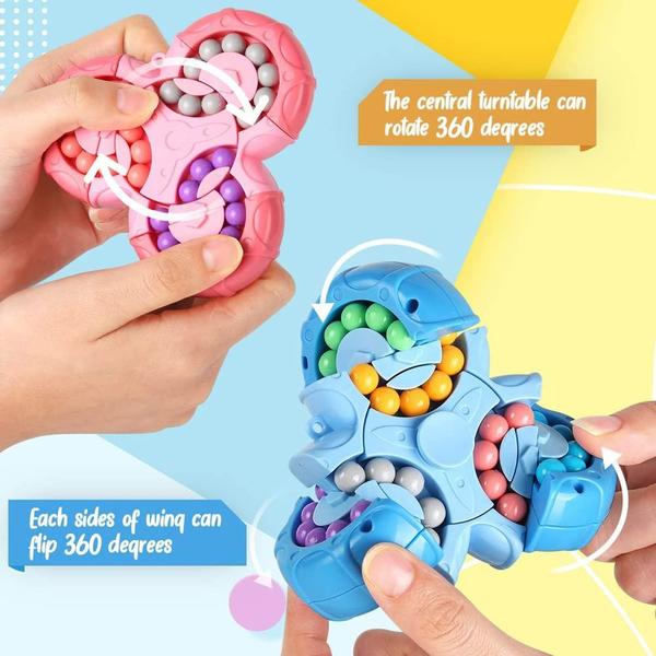 Imagem de Cubo giratório Fidget Puzzle Toy Magic Bean SUOXU azul/laranja