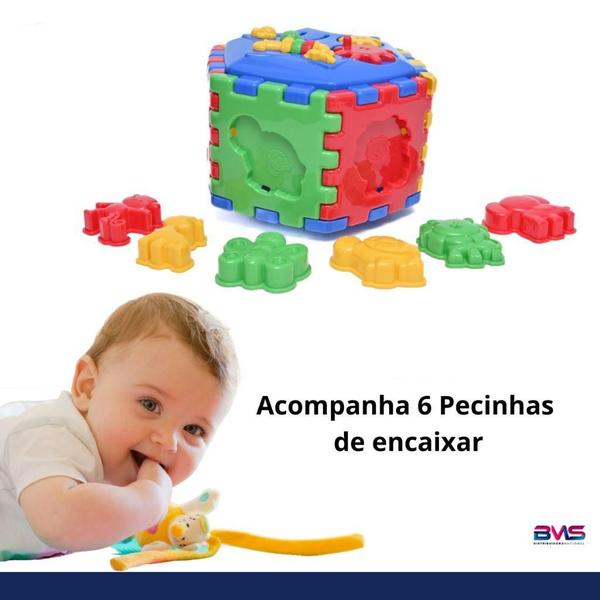 Imagem de Cubo Interativo Solapa Didático Bebê Com Peças De Encaixe