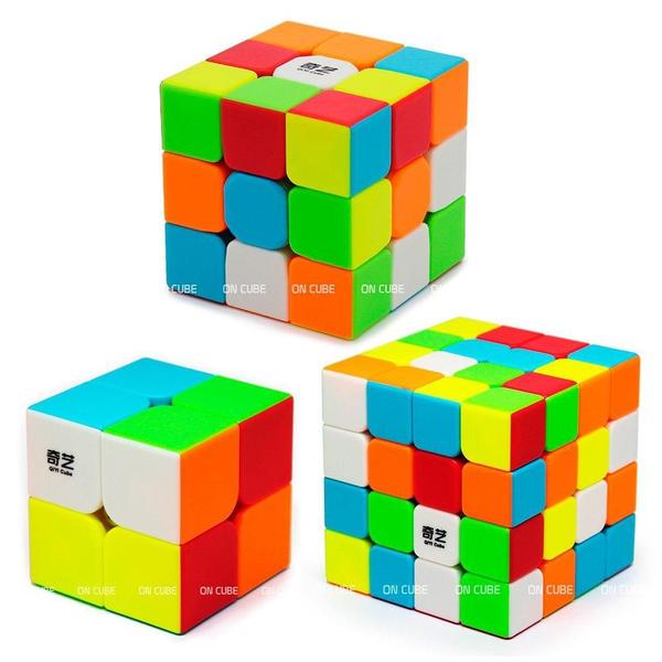 Imagem de Cubo Mágico 2x2x2 + 3x3x3 + 4x4x4 Qiyi Stickerless (3 cubos)