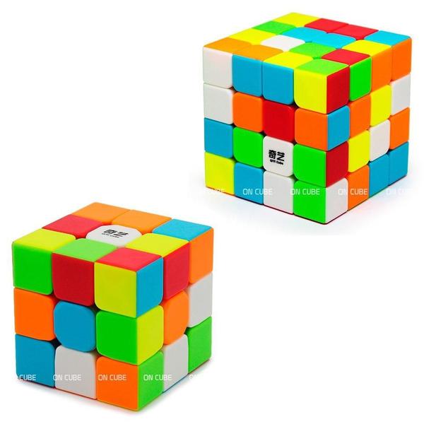 Imagem de Cubo Mágico 3x3x3 + 4x4x4 Qiyi Stickerless (2 cubos)