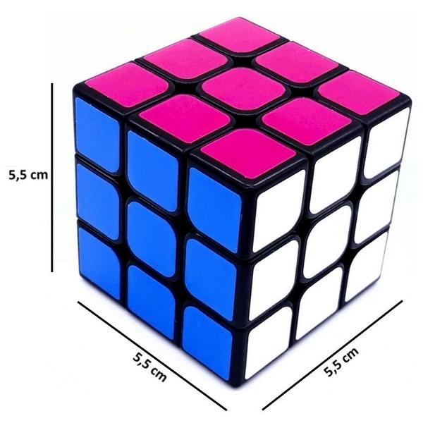 Cubo Mágico Infantil Preto Semi Profissional 3x3x3 Chalange - OM Utilidades Imagem de Cubo Mágico Infantil Preto Semi Profissional 3x3x3 Chalange