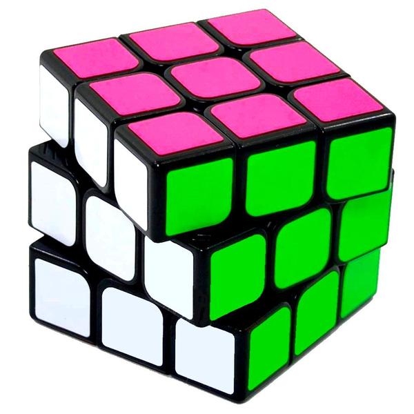 Cubo Mágico Infantil Preto Semi Profissional 3x3x3 Chalange - OM Utilidades Imagem de Cubo Mágico Infantil Preto Semi Profissional 3x3x3 Chalange