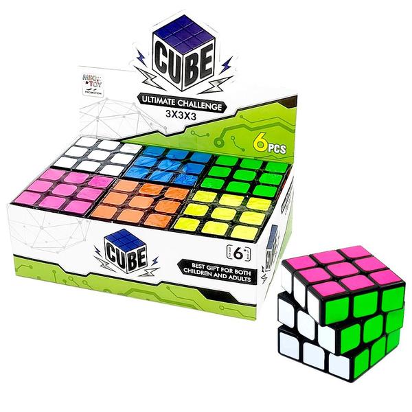 Cubo Mágico Infantil Preto Semi Profissional 3x3x3 Chalange - OM Utilidades Imagem de Cubo Mágico Infantil Preto Semi Profissional 3x3x3 Chalange