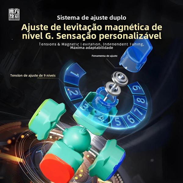 Cubo Mágico Magnético Moyu RS3M V5 3x3x3 - Profissional para Cubing Imagem de Cubo Mágico Magnético Moyu RS3M V5 3x3x3 - Profissional para Cubing