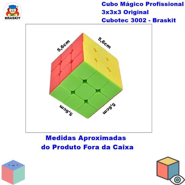 Cubo Mágico Profissional 3x3x3 Colorido Original Cubotec Magic Cube Giro Rápido 3002 - Braskit Imagem de Cubo Mágico Profissional 3x3x3 Colorido Original Cubotec Magic Cube Giro Rápido 3002 - Braskit