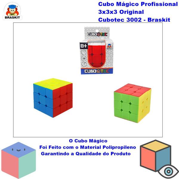 Cubo Mágico Profissional 3x3x3 Colorido Original Cubotec Magic Cube Giro Rápido 3002 - Braskit Imagem de Cubo Mágico Profissional 3x3x3 Colorido Original Cubotec Magic Cube Giro Rápido 3002 - Braskit