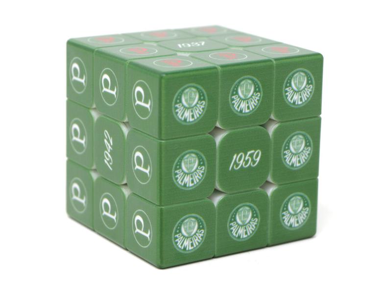 Imagem de Cubo Mágico Profissional 3x3x3 Palmeiras Escudos 02 Oficial Original - Cuber Brasil