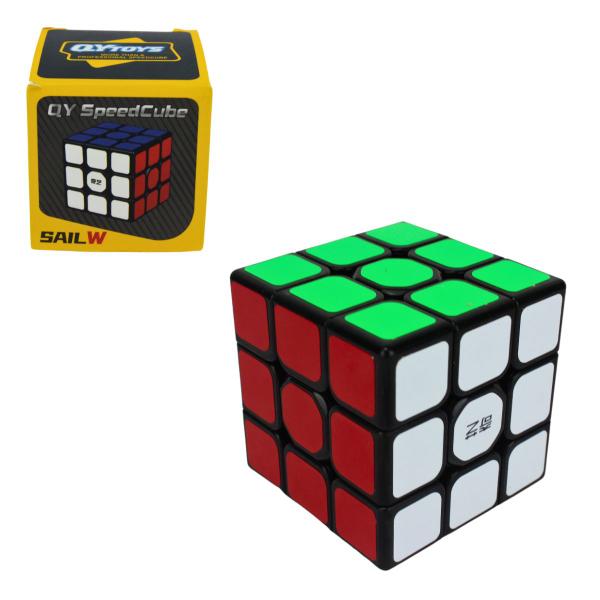 Imagem de Cubo Mágico Profissional 3x3x3  Sail W QY SpeedCube Black