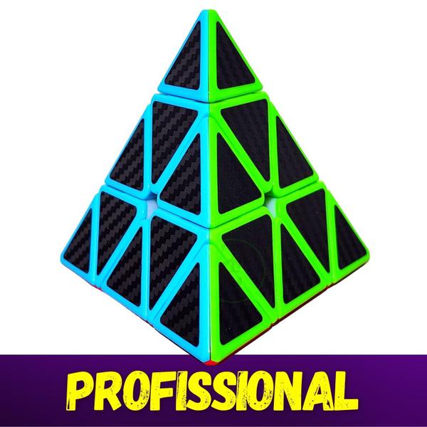 Imagem de Cubo Mágico Pyraminx Pirâmide Triângulo Profissional 3x3x3 carbono