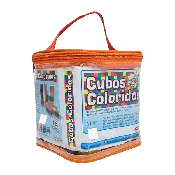 Imagem de Cubos Coloridos Brinquedo Educativo MDF - Carimbras - 3 anos